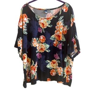 (3 for $25) Old Navy Blouse Blue Floral XXL